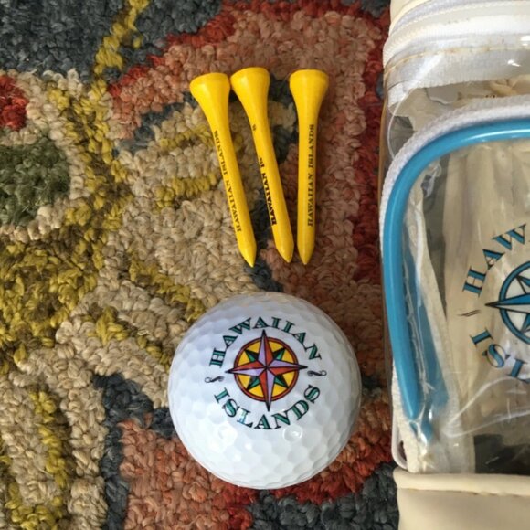 Vintage Hawaiian Islands Hawaii Mini Golf Bag Clip With Ball And Tees - Picture 2 of 5